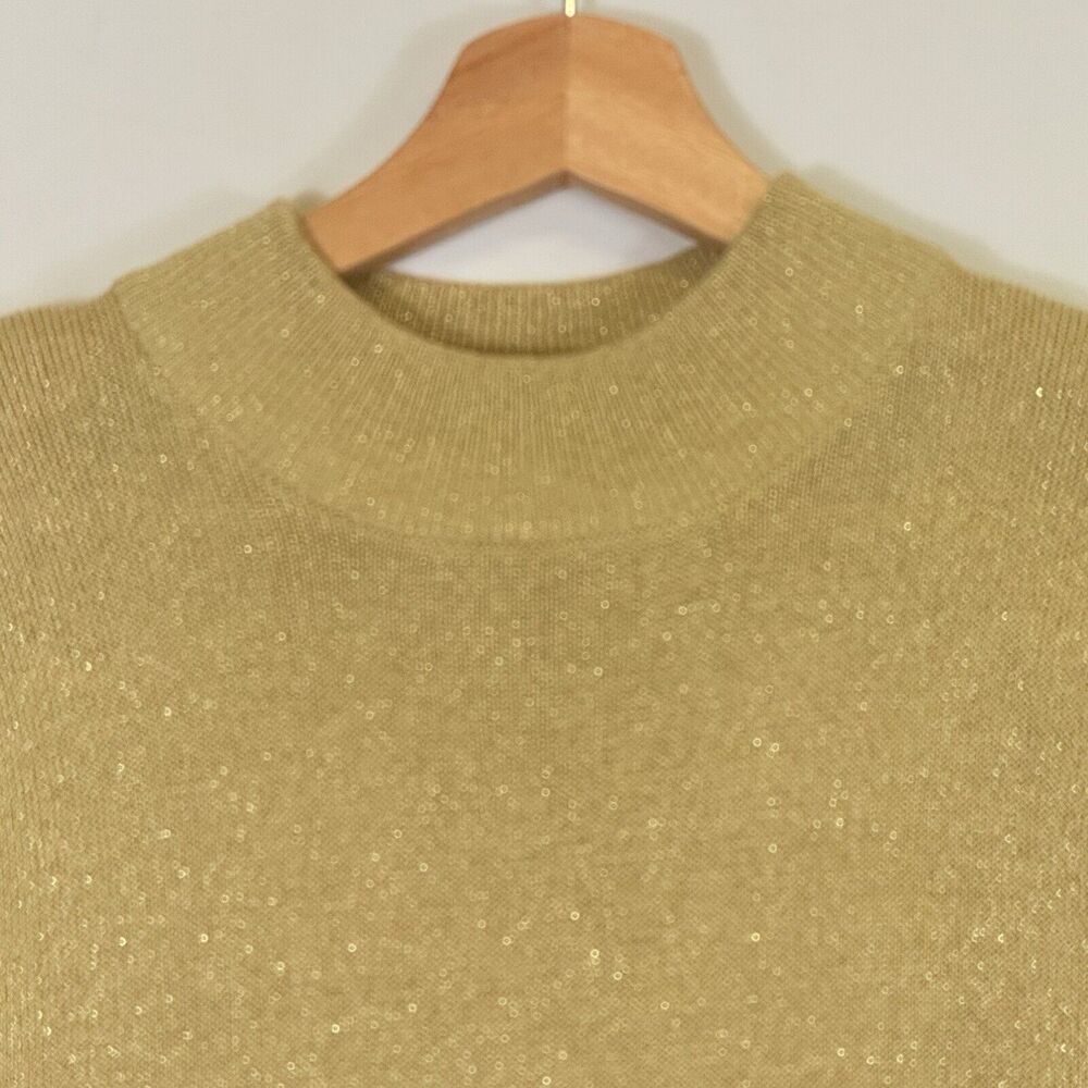 Gantos Sweater‎ Womens Small Vintage Gold Metallic Glam Sparkle Shimmer Luxe - Picture 2 of 5